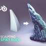 spiky rock sculpting process in blender