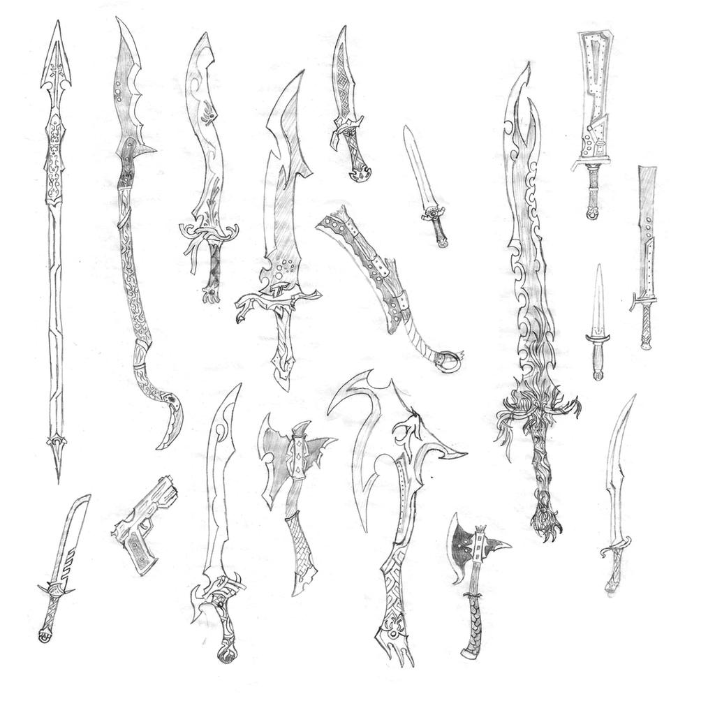 Random Weapon Cartoon Writing Random Weapons 2 by Bladedog on DeviantArt