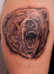 Realistic Bear tattoo