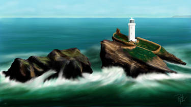 Godrevy Lighthouse Digital Painting