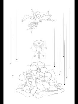 Undertale - Fading Light Cover Lineart