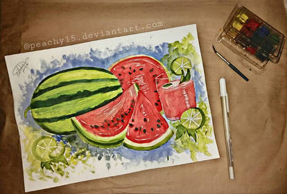 Watermelons-watercolor