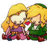 Chibi Link and Zelda