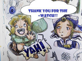 THANK YOU FOR THE +WATCH ---Link and Zelda by evangeline40003