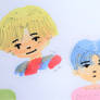BTS watercolor doodles V and Suga