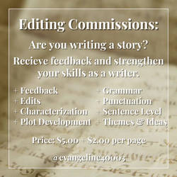 Editing and Proofreading Commissions OPEN