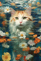 Cute Time - Flowered Cat