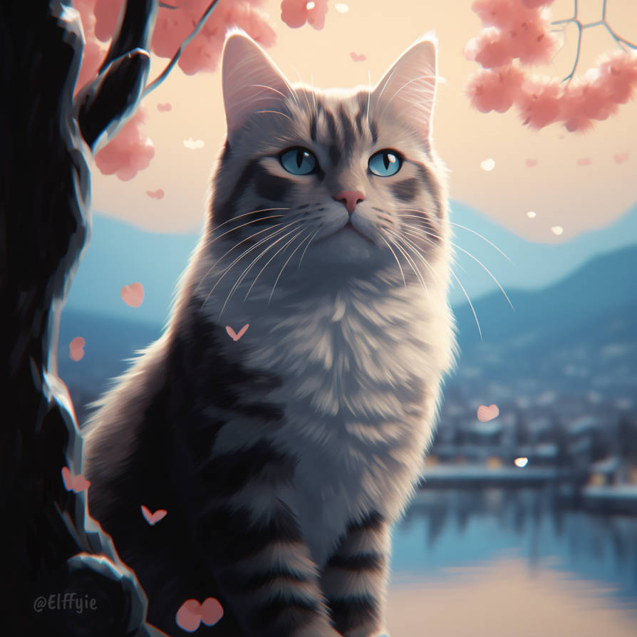 Cat and a Tree by Elffyie on DeviantArt