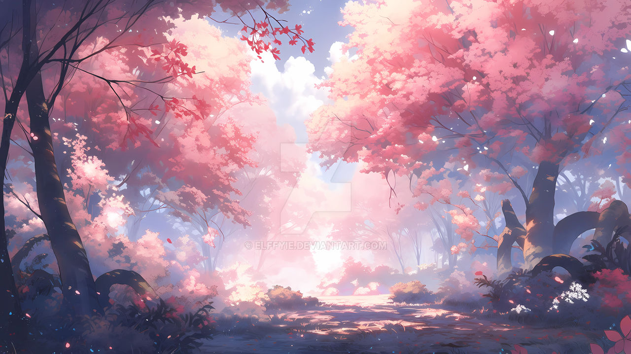 Pink Forest Wallpaper By Elffyie On DeviantArt pink-forest-wallpaper-by-elffyie-on-deviantart