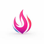 Carolraizer Pink Cute Fire Logo Lodo Design Whit