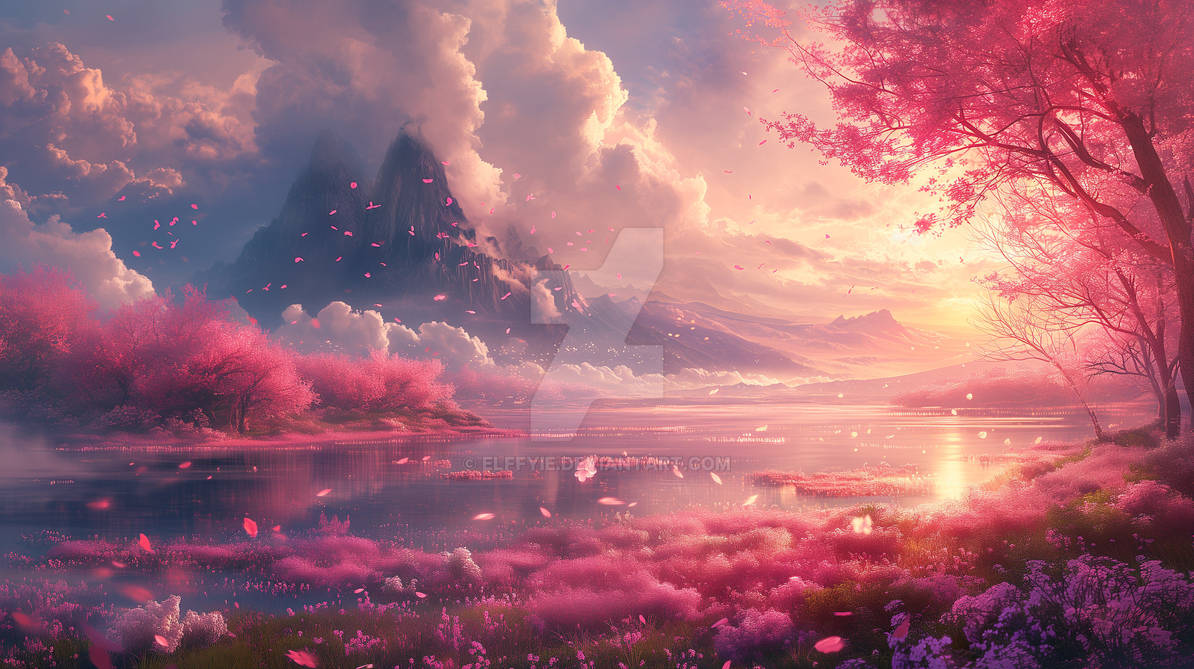 Pink Landscape by Elffyie on DeviantArt