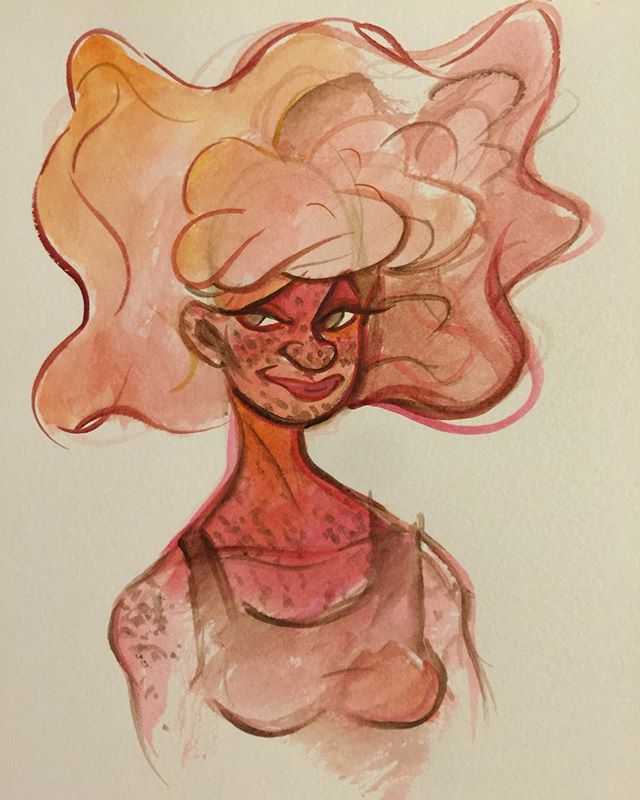 Ruby Watercolor Doodle