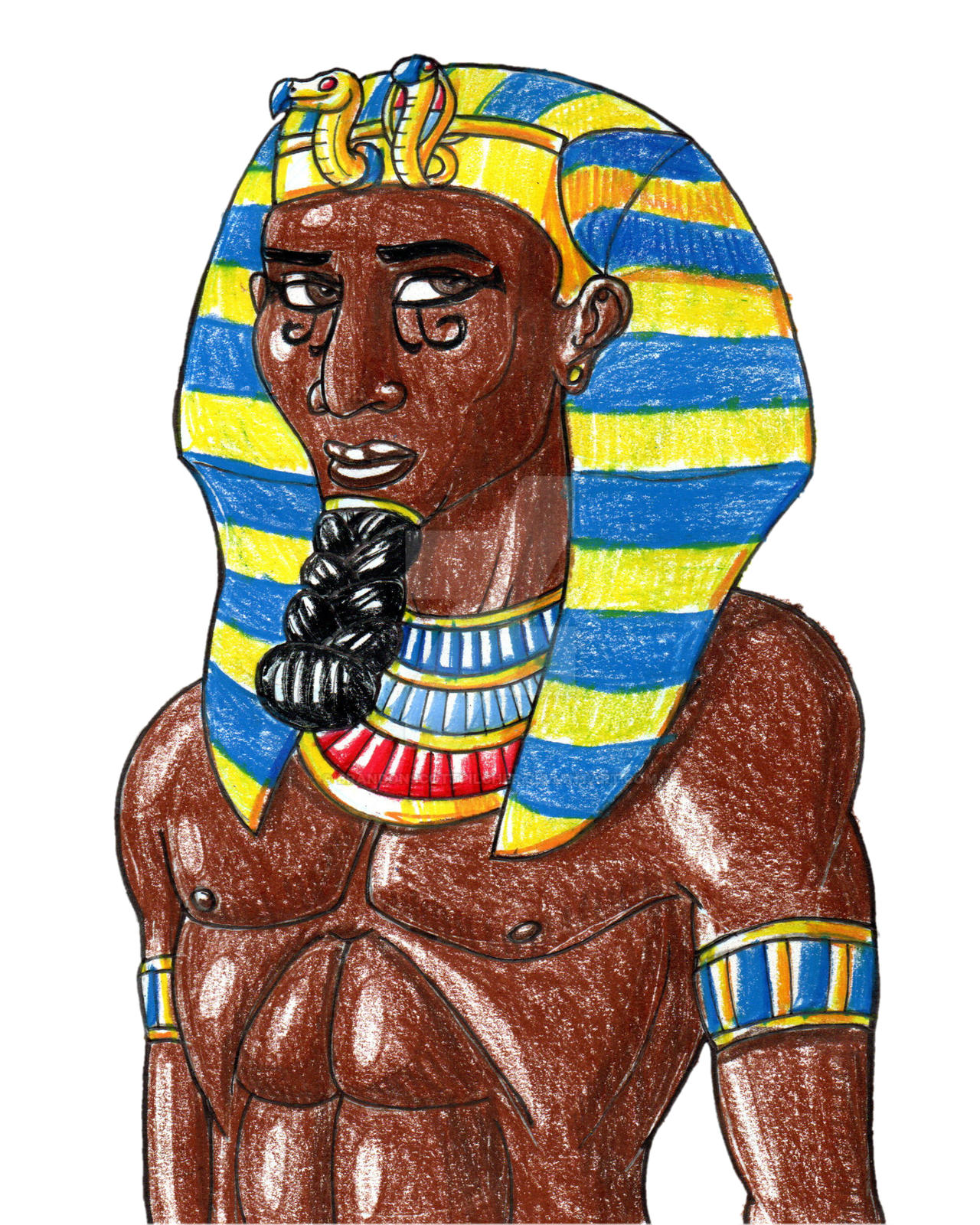 Pharaoh Drawing Color Egyptian Pharaoh in Colored Pencil by BrandonScottPilcher on DeviantArt