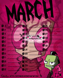 INVADER ZIM CALENDAR - March - Zim by CuteMusicLover