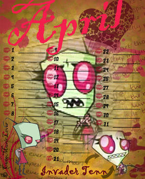 INVADER ZIM CALENDAR - April - Invader Tenn