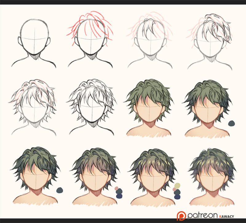 Hair - sketch to coloring