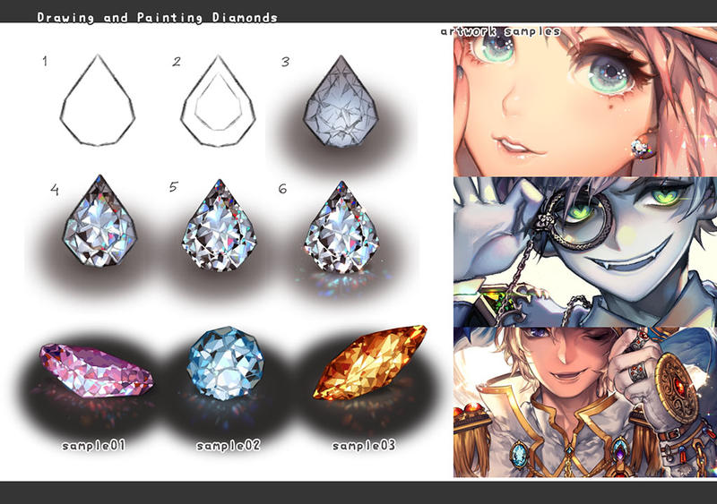 Drawing jewelry: diamonds