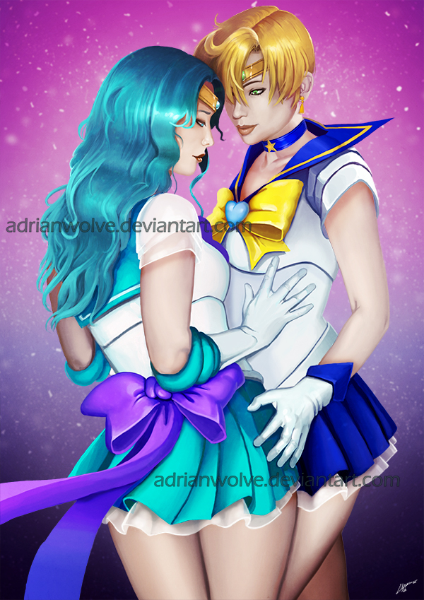 Sailor Uranus x Sailor Neptune +NSFW