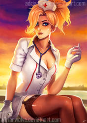 Nurse Mercy. Overwatch Fan Art :D