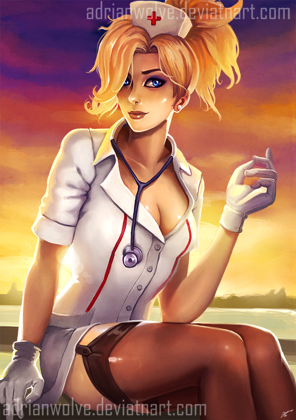 Nurse Mercy. Overwatch Fan Art :D