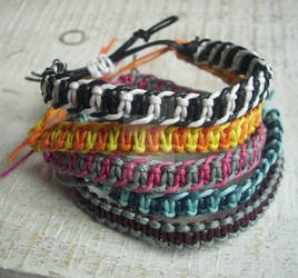 Knotted bracelets - striped