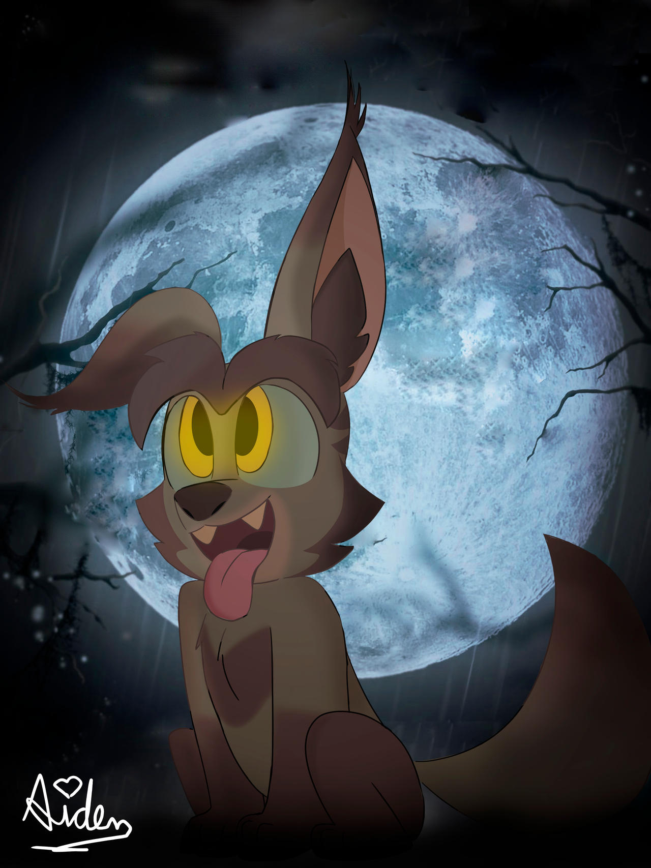 Rabbid werewolf in the moon night by Aidenthedemoncat on DeviantArt