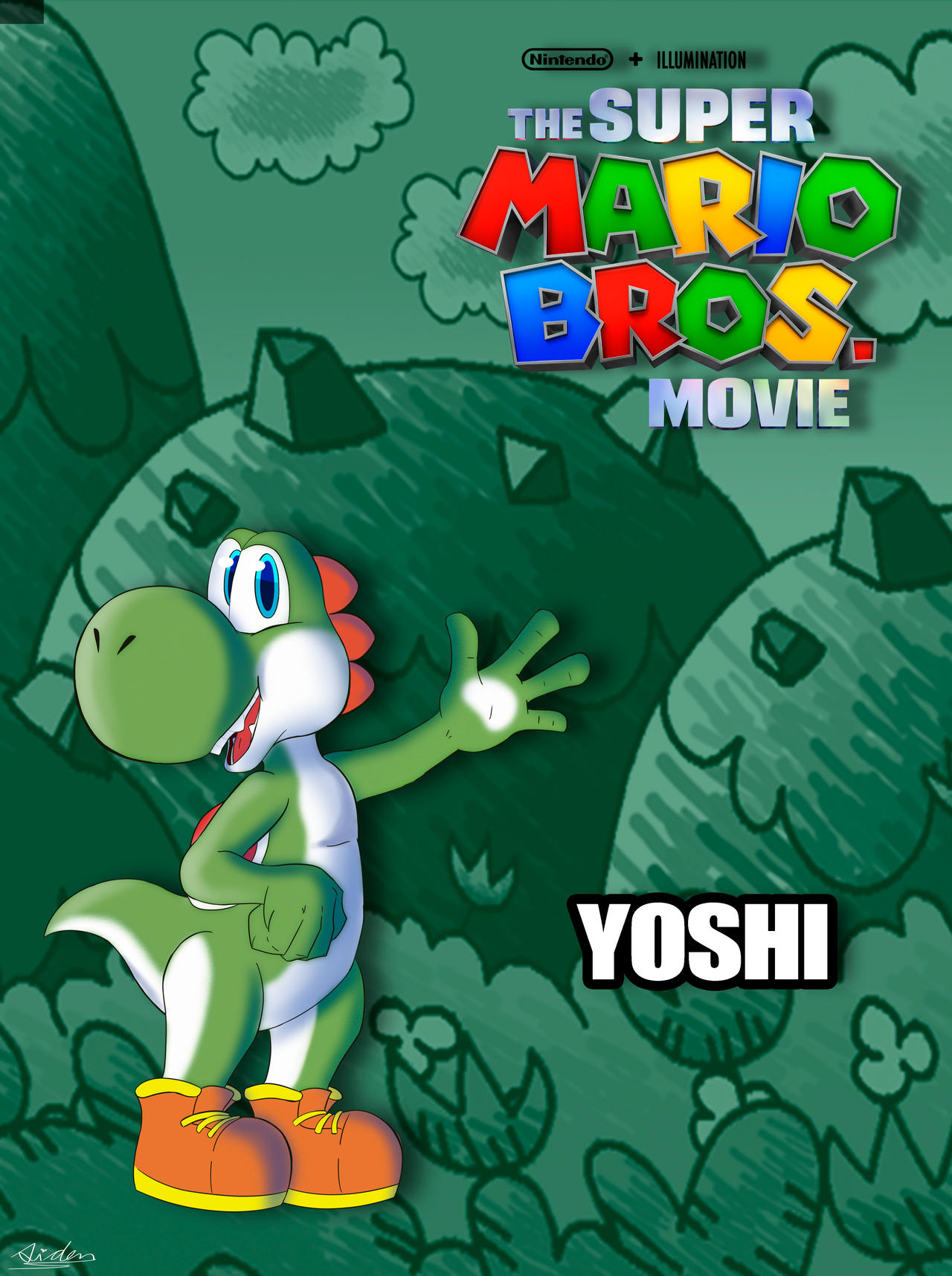 Yoshi Fandom Yoshi In Mario Movie Style by Aidenthedemoncat on DeviantArt