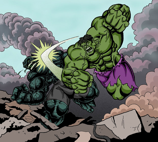 Download Hulk vs The Abomination COLOR by clagala on DeviantArt.