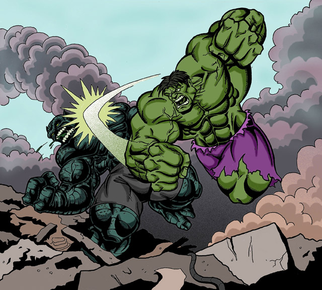 Hulk vs The Abomination COLOR