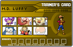 Monkey D. luffy's pokemon card