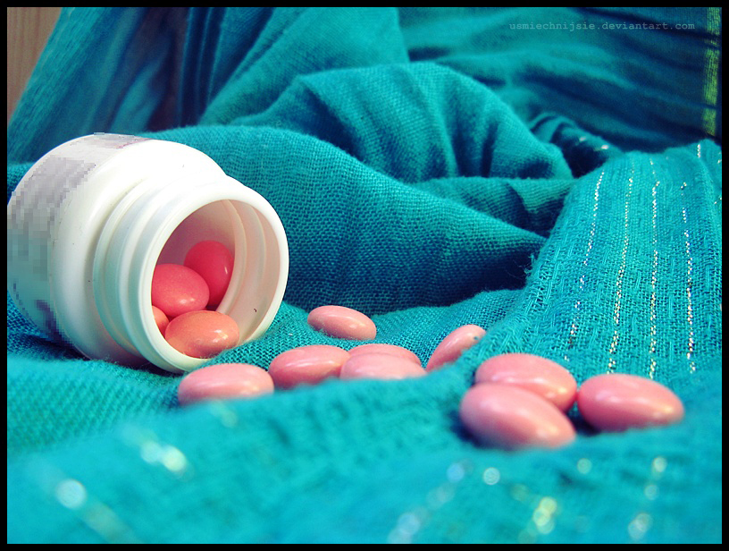 pink tablets.