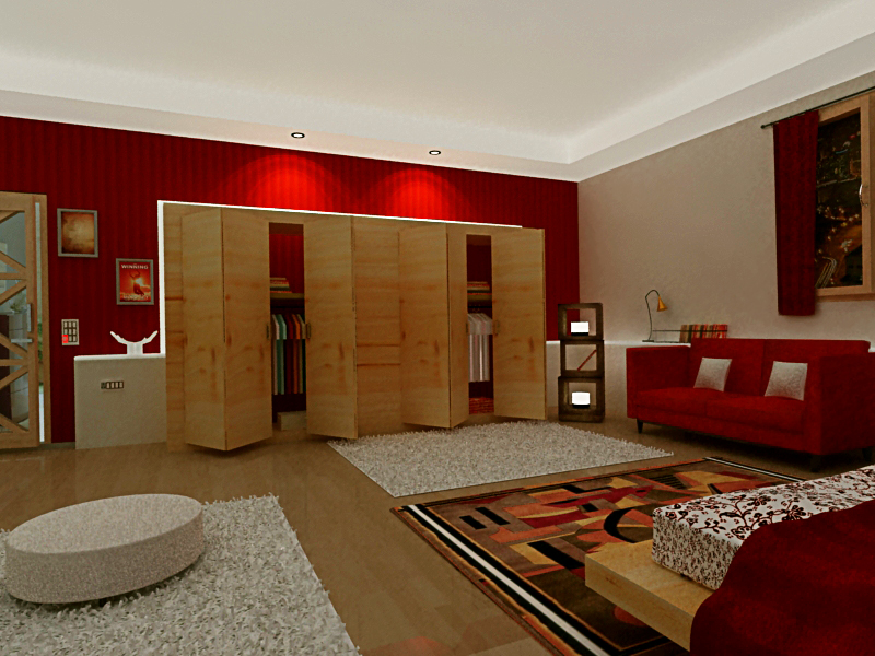 Red Theme bedroomm..