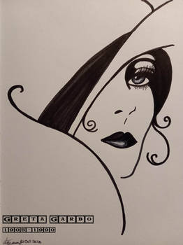 Inktober 21Oct20, Greta Garbo