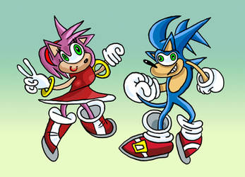 Sonic and Amy by Art-of-Eric-Wayne