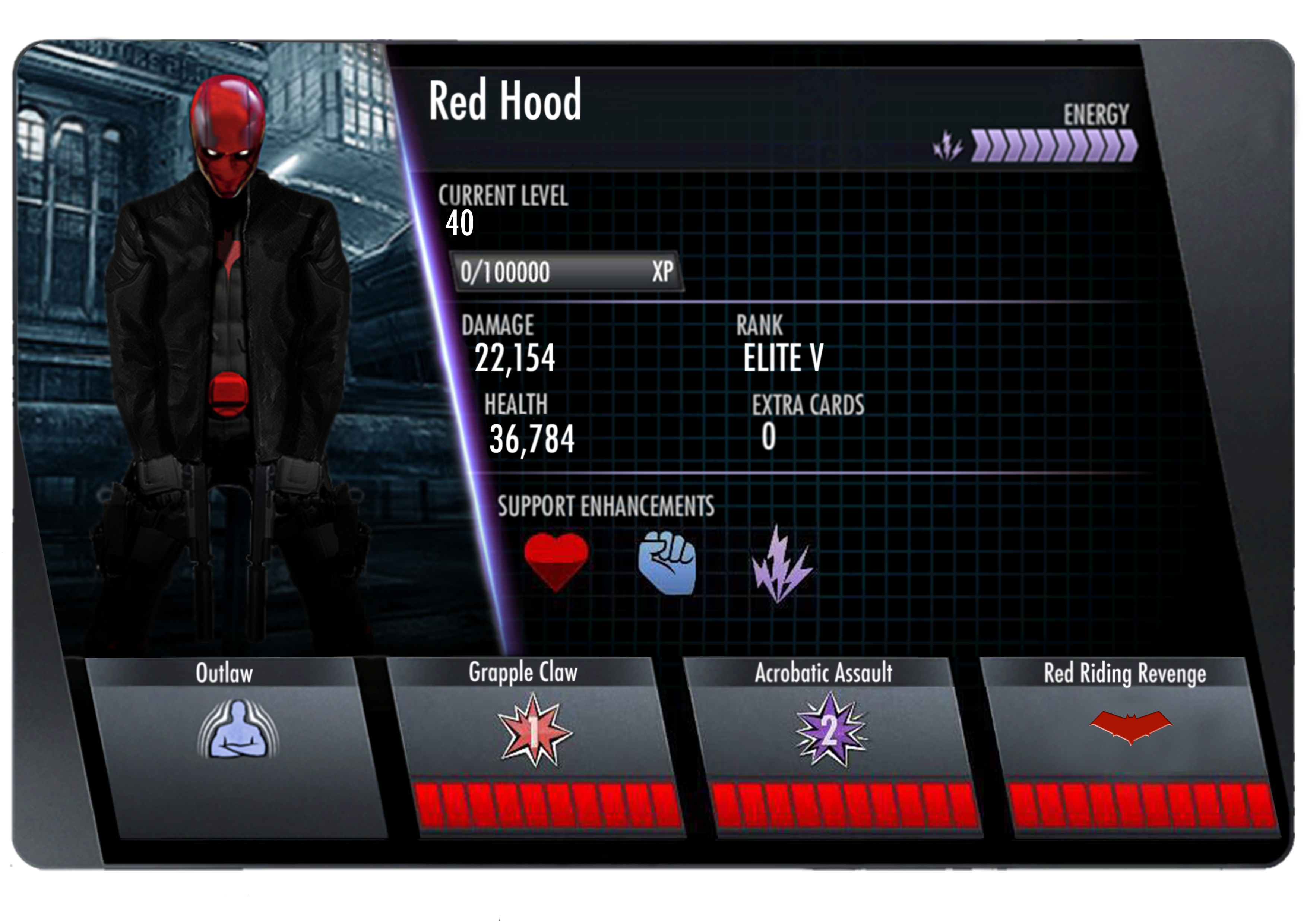 Red Hood Injustice Card (Back)