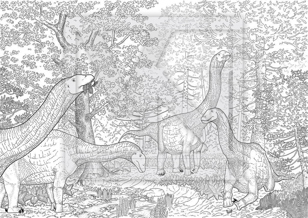 The Sauropod Forest -line art