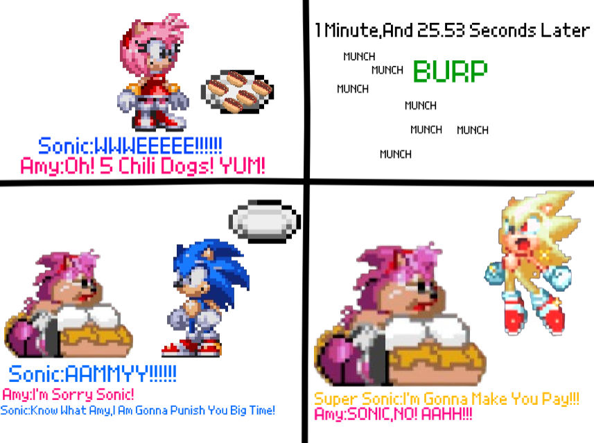 Amy Ate His Chili Dogs Sonic 2 XL Pink Edition By FindingNemo536 On Amy ate his chili dogs sonic 2 xl pink edition by findingnemo536 on