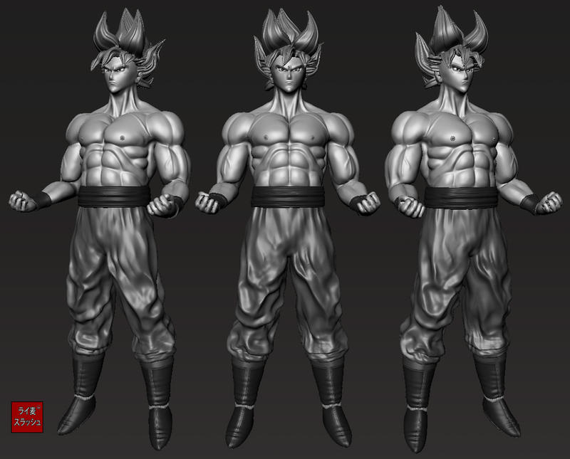 Goku 3D model by Slashcorerye on DeviantArt