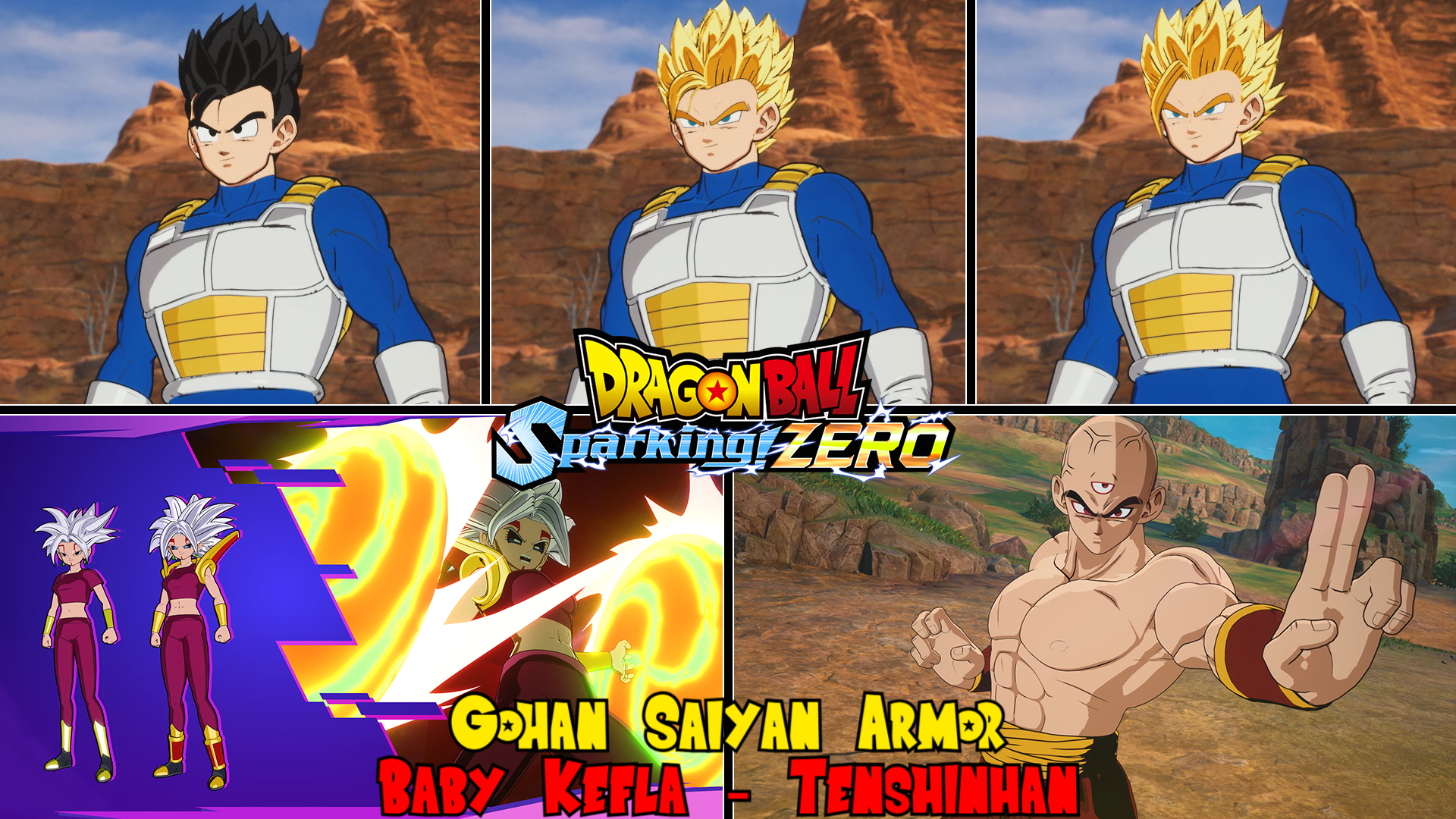 DBSZ: Gohan Saiyan Armor - Baby Kefla - Tenshinhan