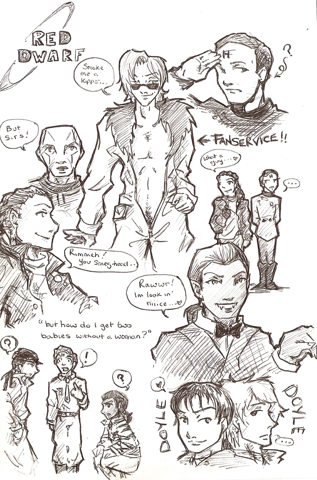 Red dwarf sketchdump