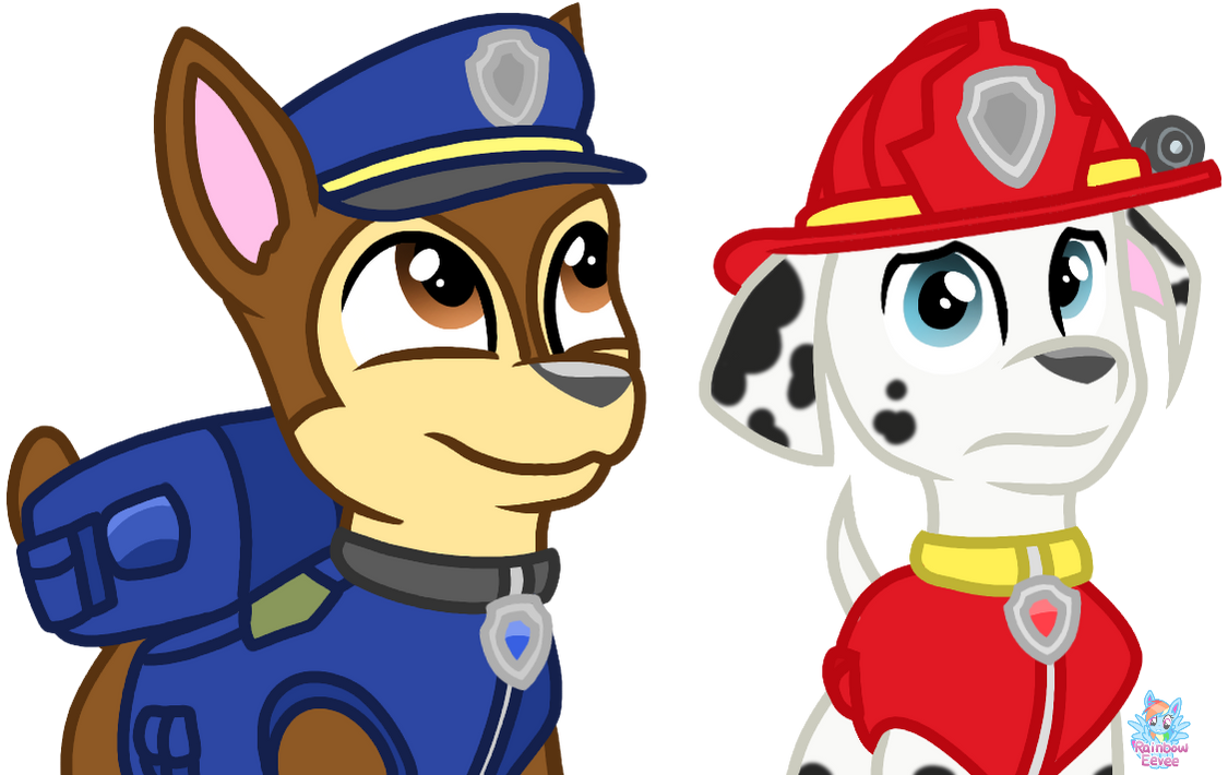 Chase and Marshall PAW Patrol by RainbowEevee-DA on DeviantArt
