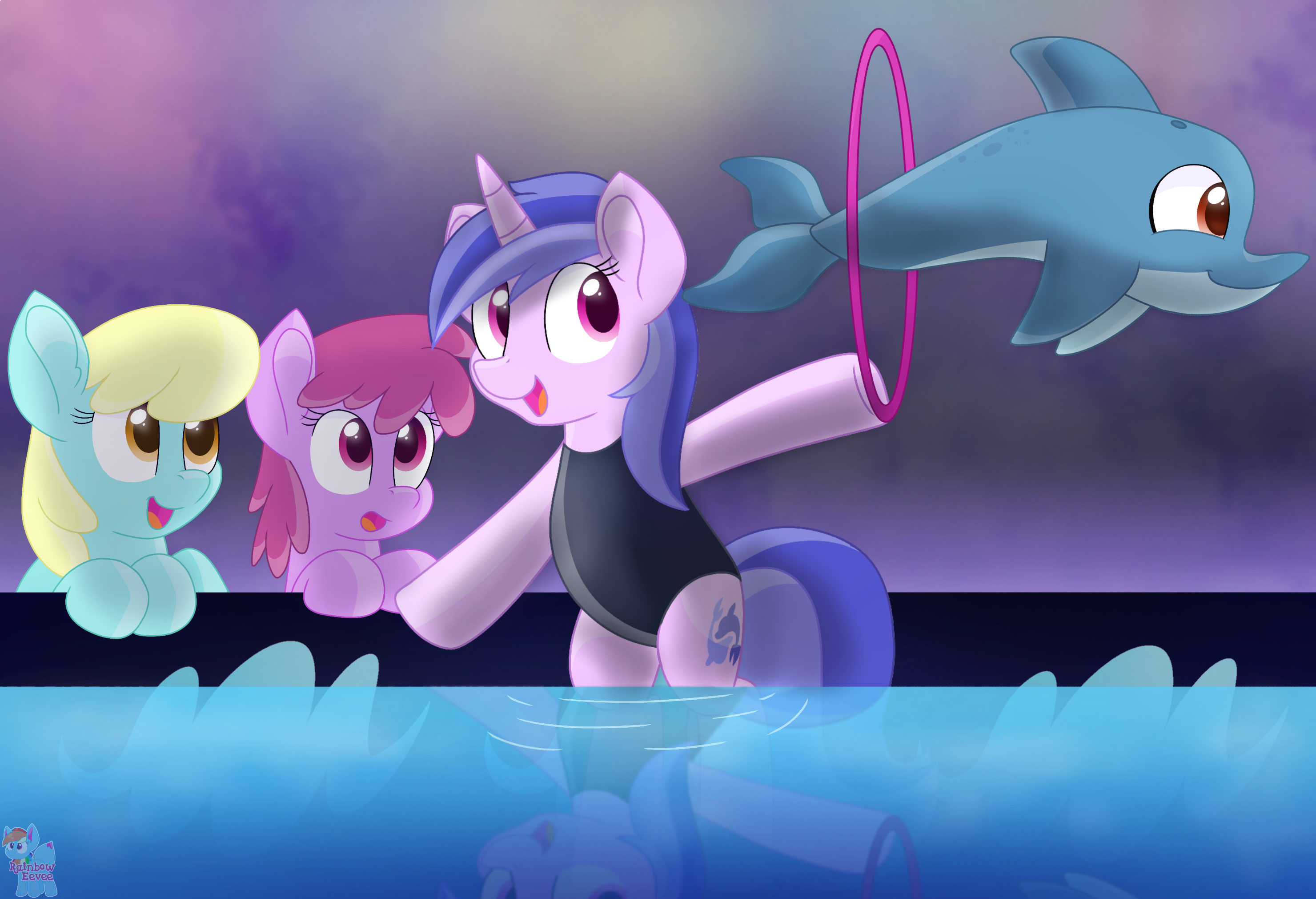 Sea Swirl practicing for her Dolphin show!!! by RainbowEevee-DA on  DeviantArt