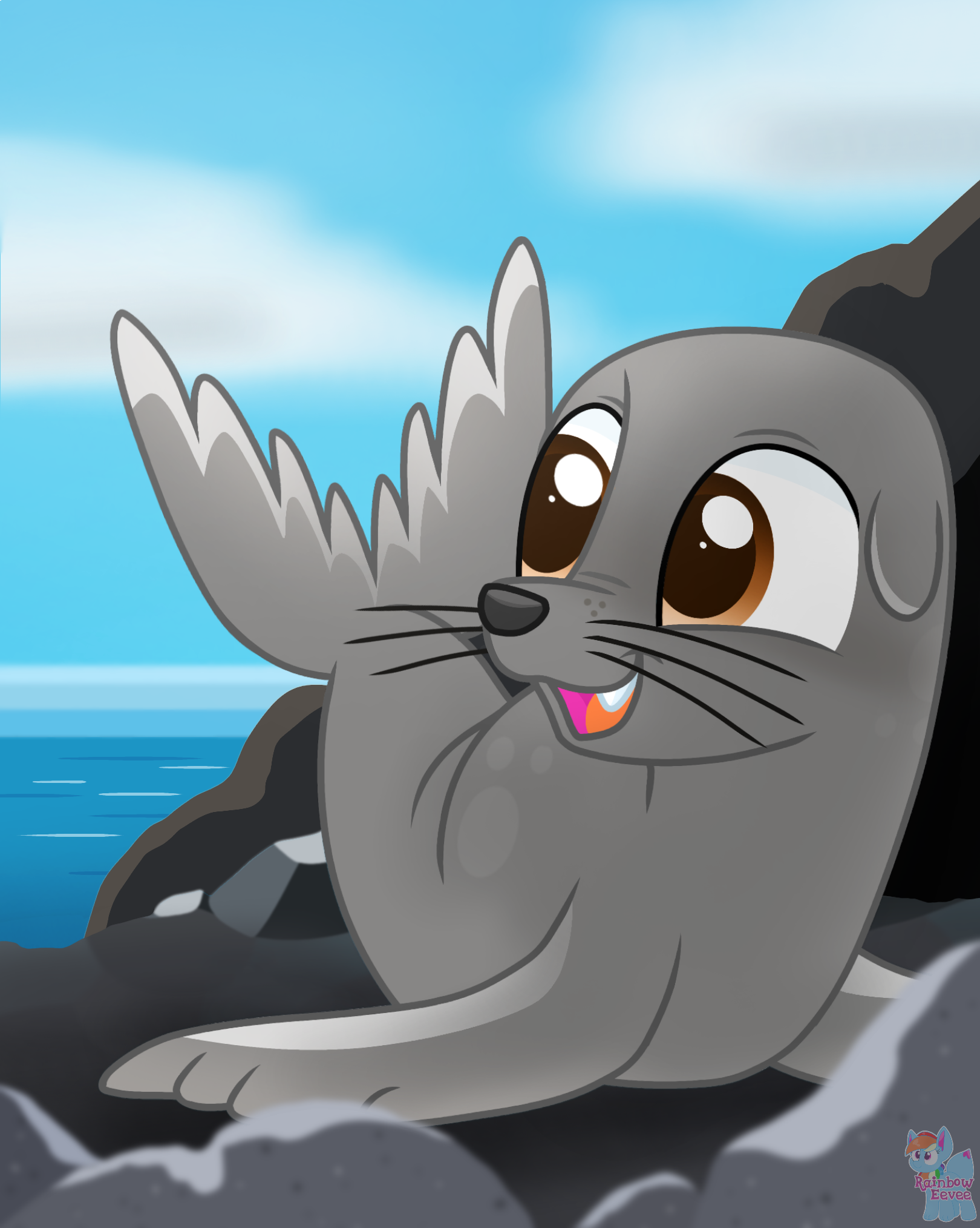 Cute Seal at Sea by RainbowEevee-DA on DeviantArt