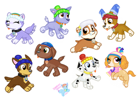 PAW Patrol in Winter Clothes