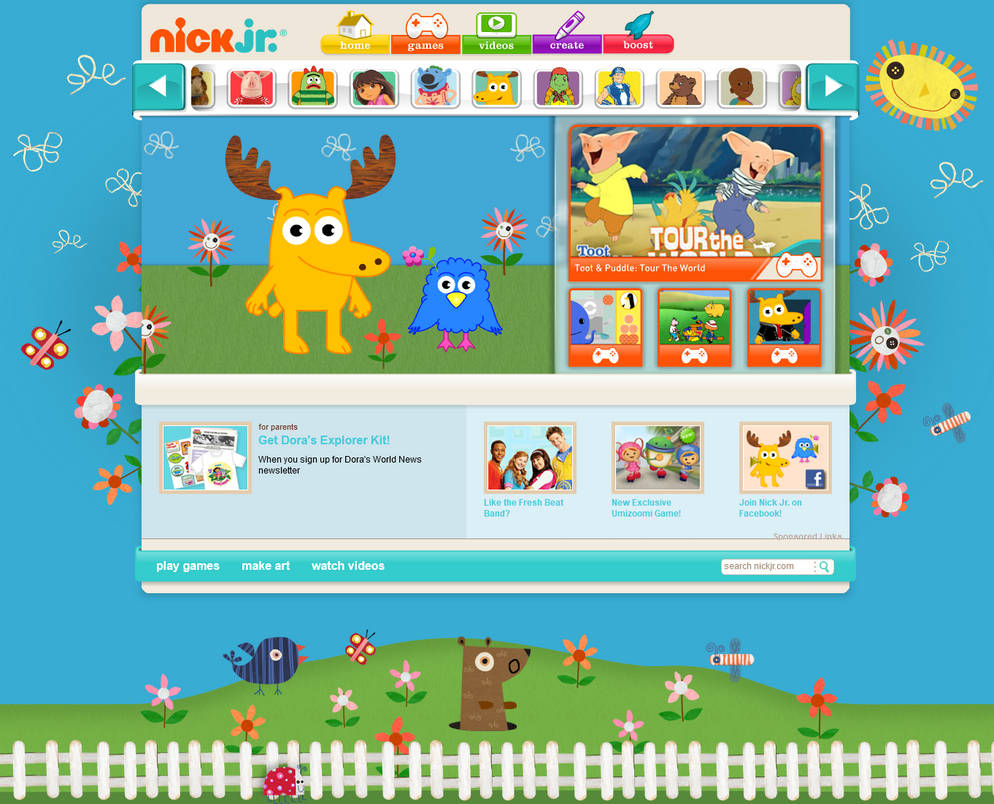 Nick Jr. Website (Spring has Sprung Version) by dingding0 on DeviantArt