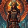 A Mexica Warrior, with the sun piramid on the back
