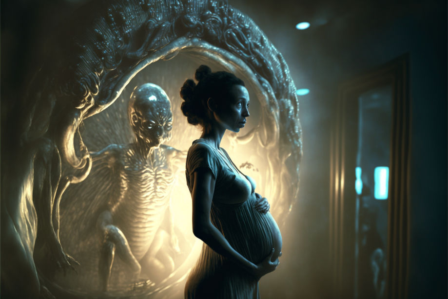 Young Woman Pregnant With Alien Baby by ObsidianPlanet on DeviantArt