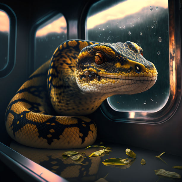 Snake on a Train by ObsidianPlanet on DeviantArt