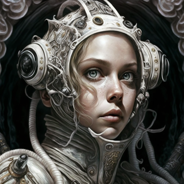 Women in White - HR Giger Style 3 by ObsidianPlanet on DeviantArt