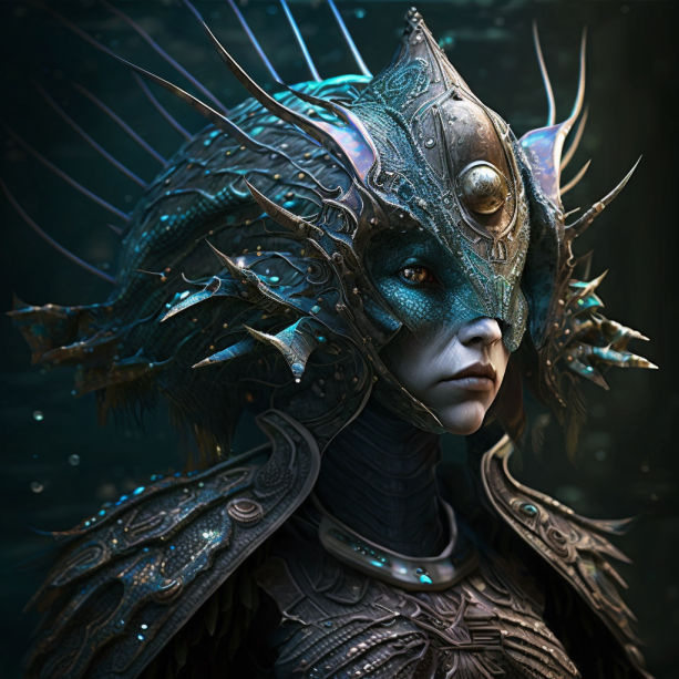 Fish Woman in Full Battle Regalia by ObsidianPlanet on DeviantArt